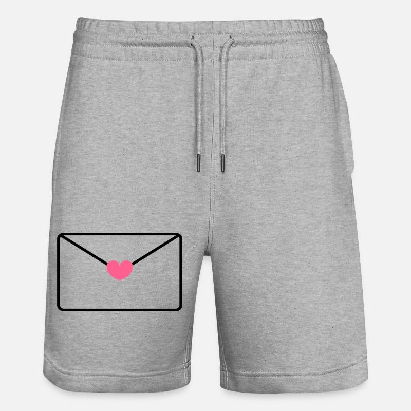 Umschlag mit Herz - Stanley/Stella Unisex Bio Joggingshorts Trainer  - Grau meliert