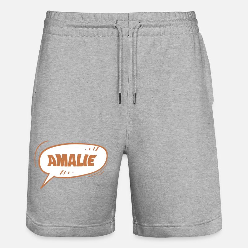 Prénom Amalie - Short de jogging bio TRAINER Stanley/Stella unisexe - gris chiné