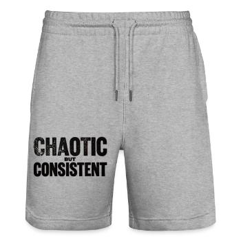 chaotic-but-consistent - Stanley/Stella Unisex Bio Joggingshorts Trainer  - Grau meliert - Vorne - Nik (191cm) & Marisol (170cm)
