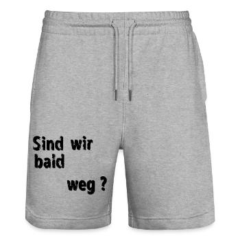We'll be gone soon - Stanley/Stella Trainer Unisex Organic Jogging Shorts - heather grey - Front - Nik (191cm) & Marisol (170cm)