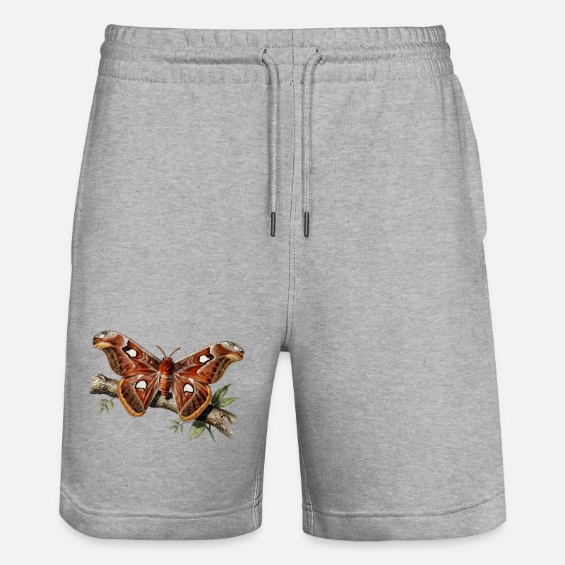Attacus moth - Stanley/Stella Trainer Unisex Organic Jogging Shorts - heather grey