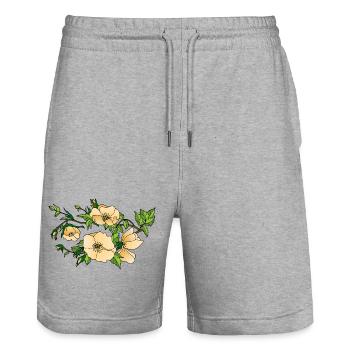 Fleur - Short de jogging bio TRAINER Stanley/Stella unisexe - gris chiné - Devant - Nik (191cm) & Marisol (170cm)