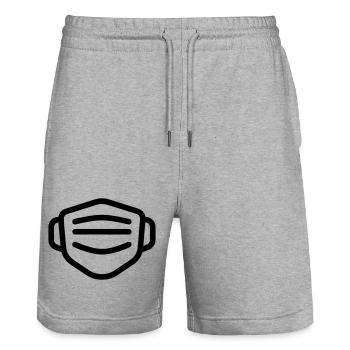 Maske - Stanley/Stella Unisex Bio Joggingshorts Trainer  - Grau meliert - Vorne - Nik (191cm) & Marisol (170cm)