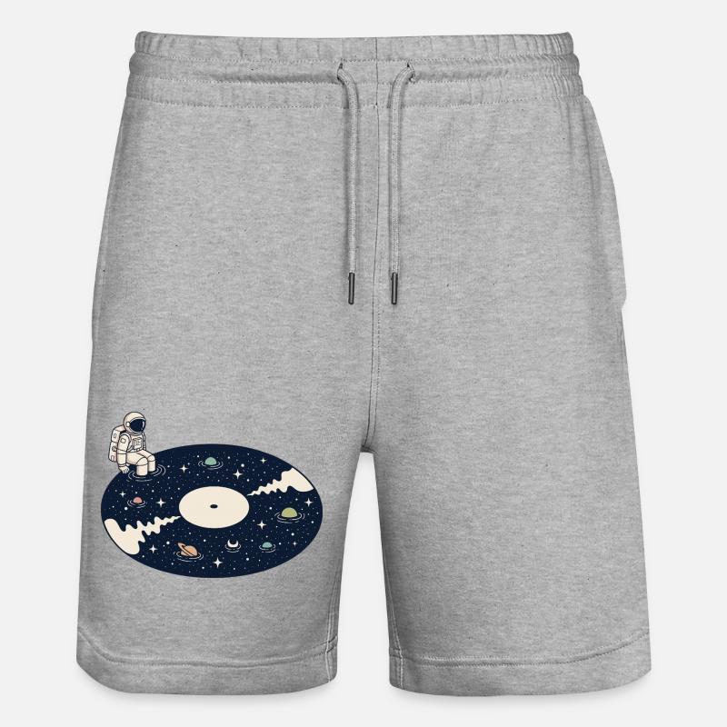 Vinyle Cosmique Astronaut Space Music - Short de jogging bio TRAINER Stanley/Stella unisexe - gris chiné
