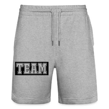 team - Stanley/Stella Unisex Bio Joggingshorts Trainer  - Grau meliert - Vorne - Nik (191cm) & Marisol (170cm)