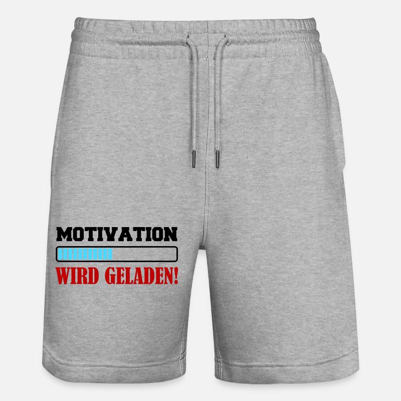 motivation_wird_geladen- - Stanley/Stella Unisex Bio Joggingshorts Trainer  - Grau meliert