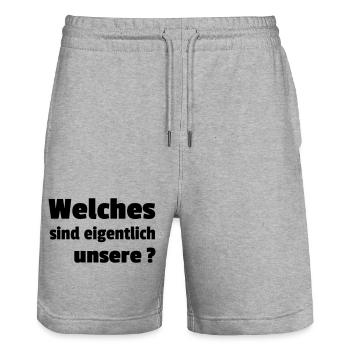 Welches sind eigentlich unsere - Stanley/Stella Unisex Bio Joggingshorts Trainer  - Grau meliert - Vorne - Nik (191cm) & Marisol (170cm)