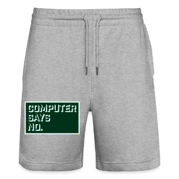 Computer Says No Funny Programmer Nerd Technique - Stanley/Stella Trainer Unisex Organic Jogging Shorts - heather grey - Front - Nik (191cm) & Marisol (170cm)