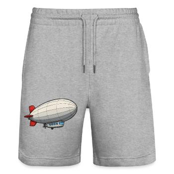 Luftschiff Cartoon Zeppelin - Stanley/Stella Unisex Bio Joggingshorts Trainer  - Grau meliert - Vorne - Nik (191cm) & Marisol (170cm)