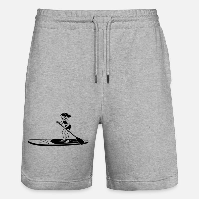 standup paddleboard - Stanley/Stella Trainer Unisex Organic Jogging Shorts - heather grey