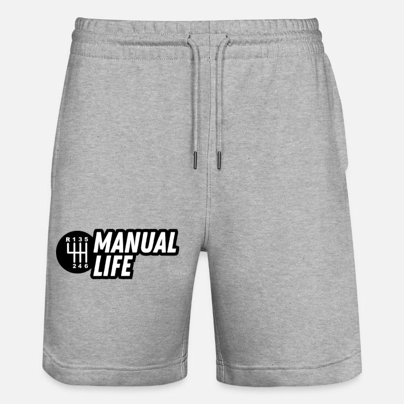 JDM sticker - manual life - Short de jogging bio TRAINER Stanley/Stella unisexe - gris chiné