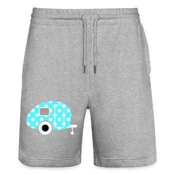 Caravan Dots Camping Points Camping, Vintage Rétro - Short de jogging bio TRAINER Stanley/Stella unisexe - gris chiné - Devant - Nik (191cm) & Marisol (170cm)