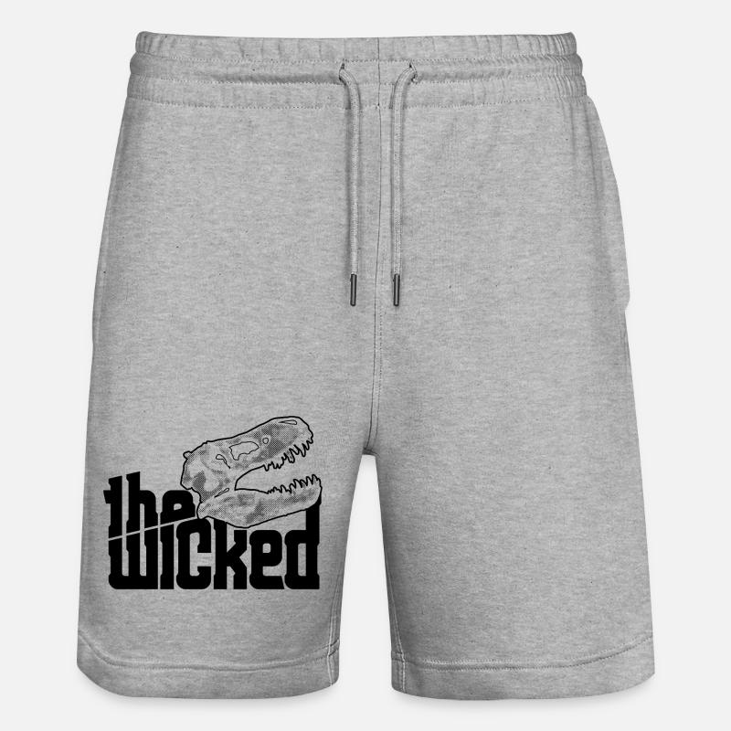 Skull Logo - light collection - Stanley/Stella Unisex Bio Joggingshorts Trainer - Grau meliert