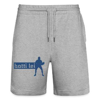 Beat her - Stanley/Stella Trainer Unisex Organic Jogging Shorts - heather grey - Front - Nik (191cm) & Marisol (170cm)