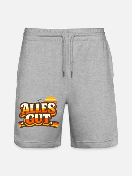 Alles Gut Spruch - Stanley/Stella Unisex Bio Joggingshorts Trainer - Grau meliert