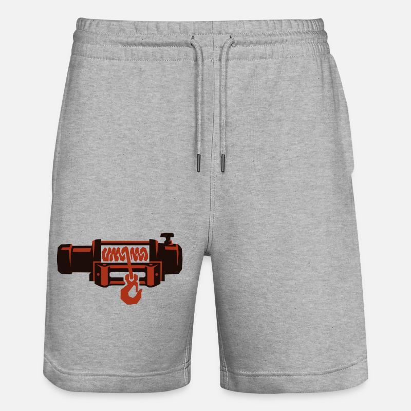 Offroad Seilwinde 4x4 Tool - Stanley/Stella Unisex Bio Joggingshorts Trainer - Grau meliert