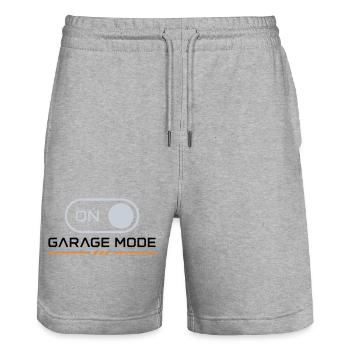 Garage Mode On – Mechanic Biker - Stanley/Stella Trainer Unisex Organic Jogging Shorts - heather grey - Front - Nik (191cm) & Marisol (170cm)