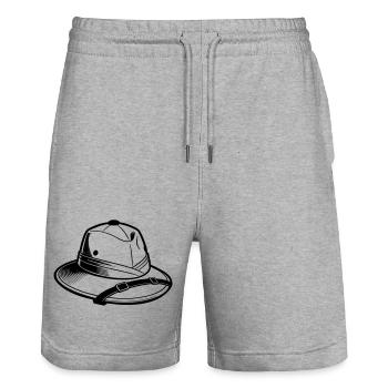 Safari Hat - Stanley/Stella Trainer Unisex Organic Jogging Shorts - heather grey - Front - Nik (191cm) & Marisol (170cm)