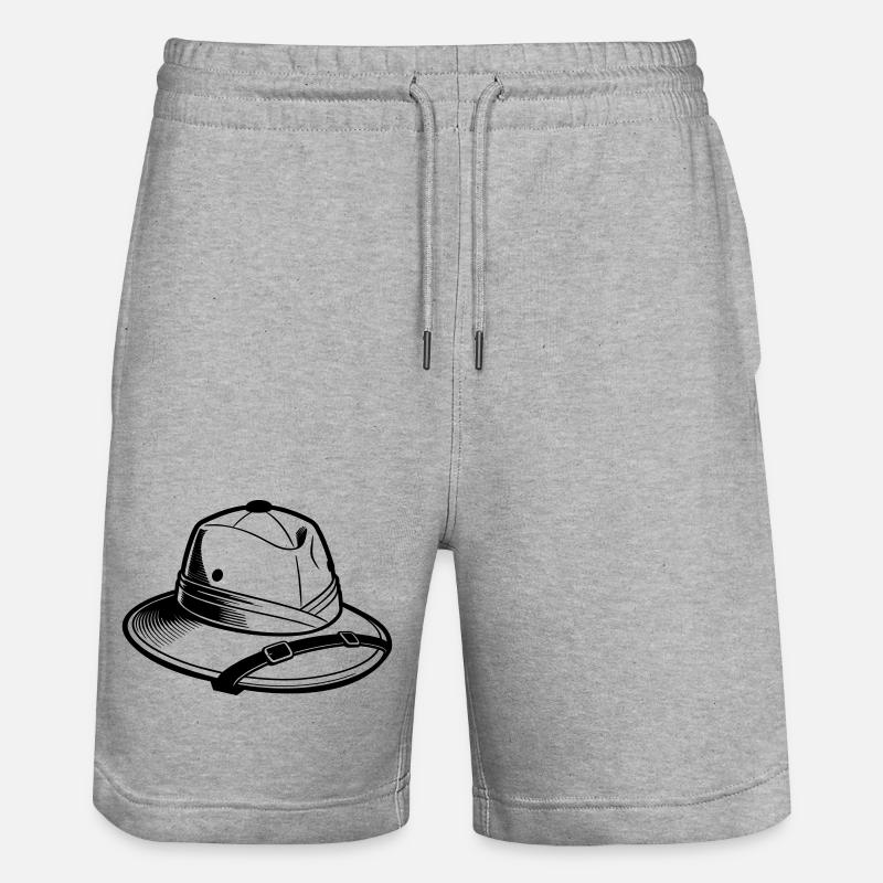 Chapeau de safari - Short de jogging bio TRAINER Stanley/Stella unisexe - gris chiné