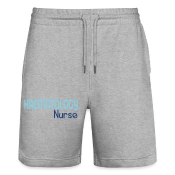 Hämatologische Krankenschwester - Stanley/Stella Unisex Bio Joggingshorts Trainer  - Grau meliert - Vorne - Nik (191cm) & Marisol (170cm)