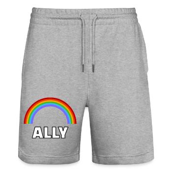 Ally Rainbow Pride LGBT-Allianz - Stanley/Stella Unisex Bio Joggingshorts Trainer  - Grau meliert - Vorne - Nik (191cm) & Marisol (170cm)