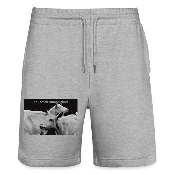 You smell so good - Stanley/Stella Trainer Unisex Organic Jogging Shorts - heather grey - Front - Nik (191cm) & Marisol (170cm)