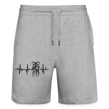 Ballet Shoes Heartbeat - Stanley/Stella Trainer Unisex Organic Jogging Shorts - heather grey - Front - Nik (191cm) & Marisol (170cm)
