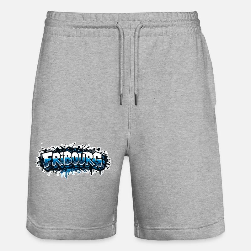 Fribourg Graffiti - Short de jogging bio TRAINER Stanley/Stella unisexe - gris chiné