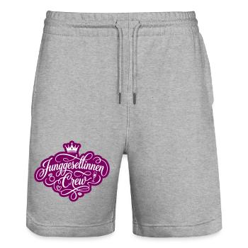 Junggesellinnenabschied Crew Jga - Stanley/Stella Unisex Bio Joggingshorts Trainer  - Grau meliert - Vorne - Nik (191cm) & Marisol (170cm)