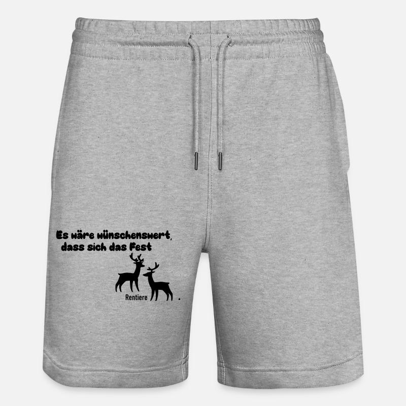 Rentiere - Stanley/Stella Unisex Bio Joggingshorts Trainer  - Grau meliert