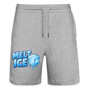 Faute de frappe des glaçons de glace fondu - Short de jogging bio TRAINER Stanley/Stella unisexe - gris chiné - Devant - Nik (191cm) & Marisol (170cm)