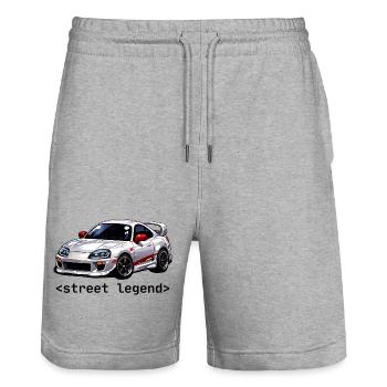 JDM Street Legende der 90er Jahre - Stanley/Stella Unisex Bio Joggingshorts Trainer  - Grau meliert - Vorne - Nik (191cm) & Marisol (170cm)