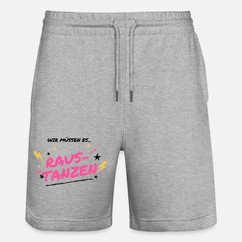 Raus Tanzen Neon Graffiti - Stanley/Stella Unisex Bio Joggingshorts Trainer  - Grau meliert