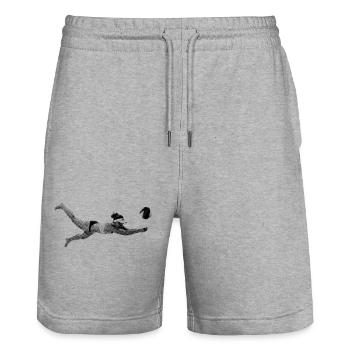 Beachvolleyball - Stanley/Stella Unisex Bio Joggingshorts Trainer  - Grau meliert - Vorne - Nik (191cm) & Marisol (170cm)