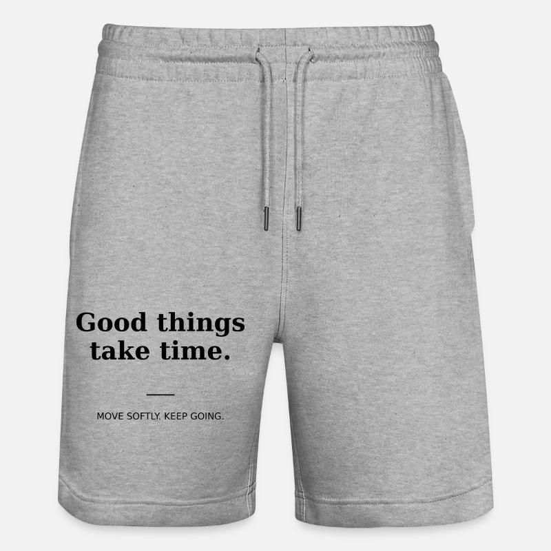 Gute Dinge brauchen Zeit - Stanley/Stella Unisex Bio Joggingshorts Trainer  - Grau meliert