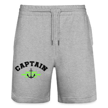 Anker Captain - Stanley/Stella Unisex Bio Joggingshorts Trainer  - Grau meliert - Vorne - Nik (191cm) & Marisol (170cm)