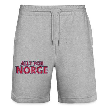 Norwegens Retro-Emblem - Stanley/Stella Unisex Bio Joggingshorts Trainer  - Grau meliert - Vorne - Nik (191cm) & Marisol (170cm)