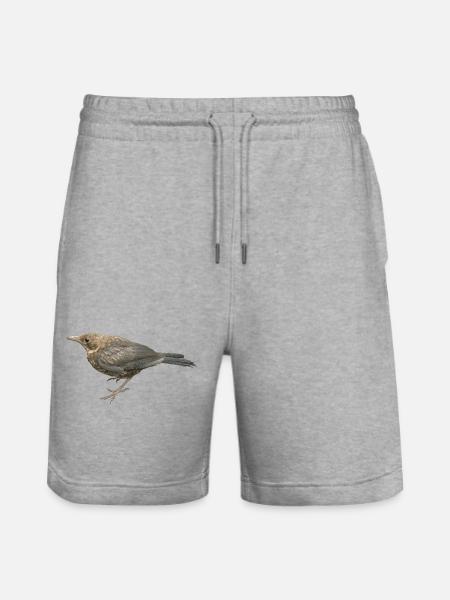 Blackbird Young Bird - Stanley/Stella Trainer Unisex Organic Jogging Shorts - heather grey