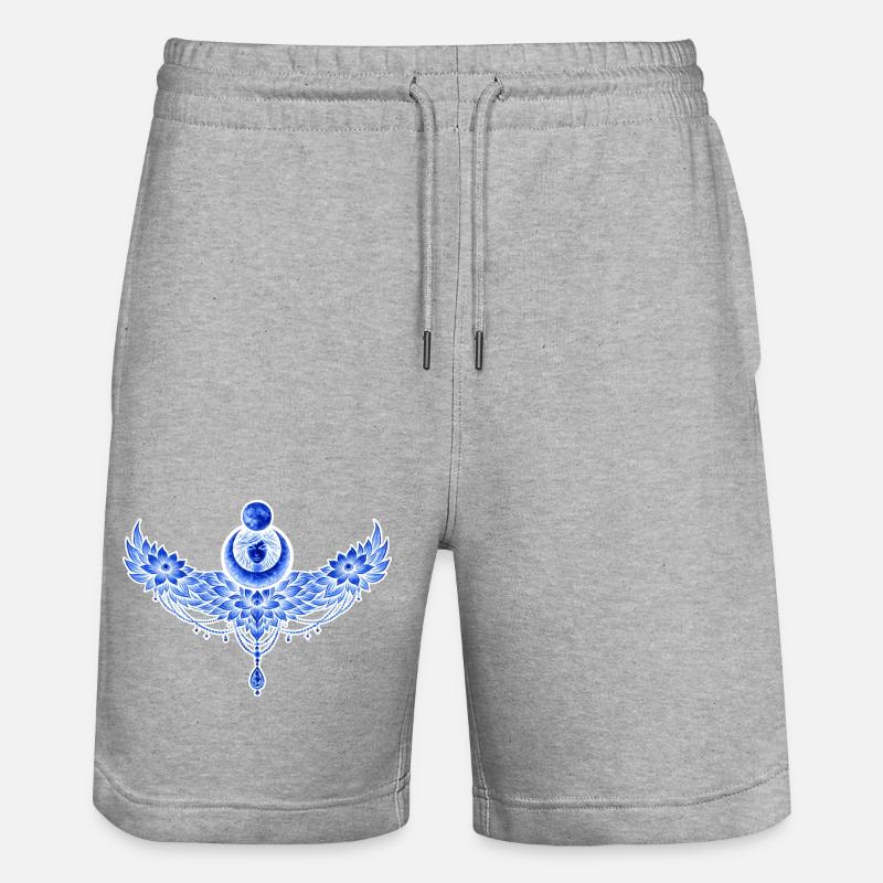 Blue winged moon - Stanley/Stella Trainer Unisex Organic Jogging Shorts - heather grey