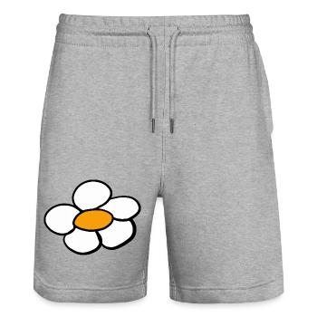 Retro Kinder Blume Blumen 60er 80er - Stanley/Stella Unisex Bio Joggingshorts Trainer  - Grau meliert - Vorne - Nik (191cm) & Marisol (170cm)