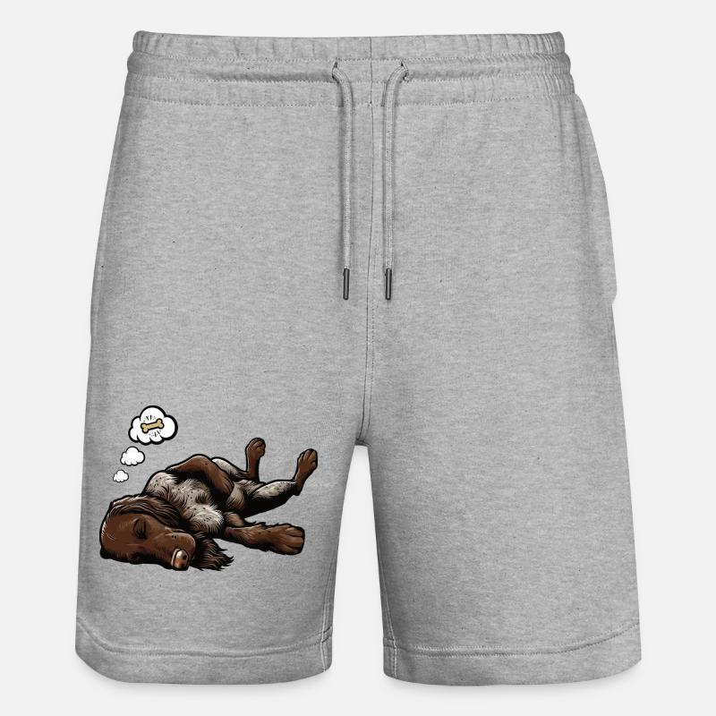 Deutsch Drahthaar Deutsch-Drahthaar Besitzer - Stanley/Stella Unisex Bio Joggingshorts Trainer  - Grau meliert