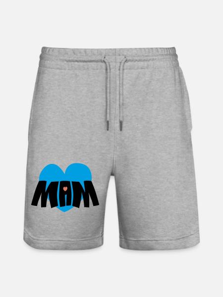 Mom heart - Stanley/Stella Trainer Unisex Organic Jogging Shorts - heather grey