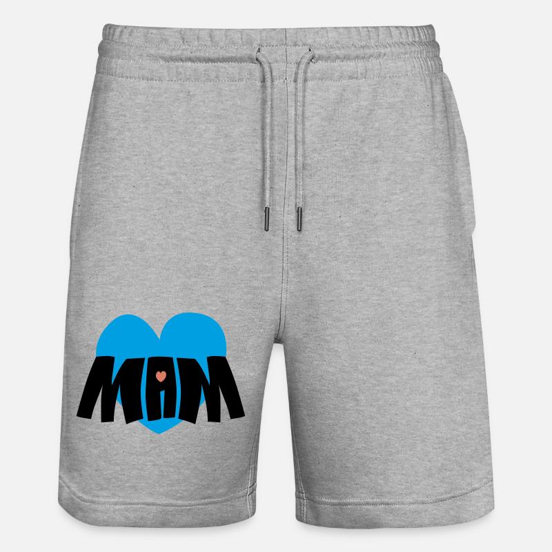 Mama-Herz - Stanley/Stella Unisex Bio Joggingshorts Trainer - Grau meliert