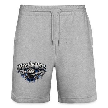 Mechaniker Kraft - Handwerk mit Schrauben - Stanley/Stella Unisex Bio Joggingshorts Trainer  - Grau meliert - Vorne - Nik (191cm) & Marisol (170cm)