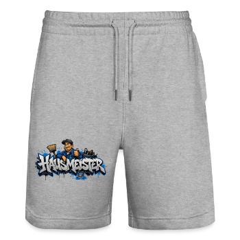 Haus Meister Graffiti Handwerker - Stanley/Stella Unisex Bio Joggingshorts Trainer  - Grau meliert - Vorne - Nik (191cm) & Marisol (170cm)