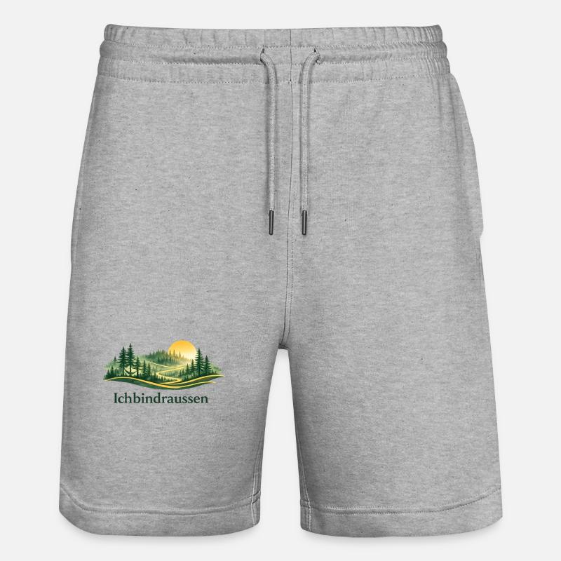 Ich bin draussen - Stanley/Stella Unisex Bio Joggingshorts Trainer - Grau meliert