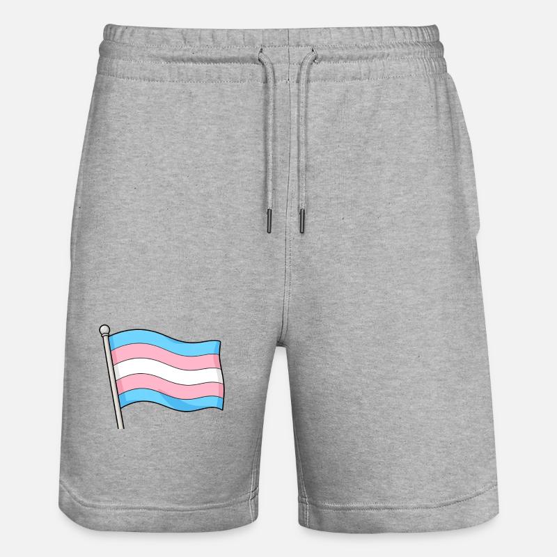 Drapeau Transgenre Pastel Wave - Short de jogging bio TRAINER Stanley/Stella unisexe - gris chiné