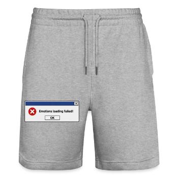Emotions Loading Failed | Introvertierter Humor - Stanley/Stella Unisex Bio Joggingshorts Trainer  - Grau meliert - Vorne - Nik (191cm) & Marisol (170cm)