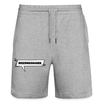 Ausbildung Heizungsbauer - Stanley/Stella Unisex Bio Joggingshorts Trainer  - Grau meliert - Vorne - Nik (191cm) & Marisol (170cm)