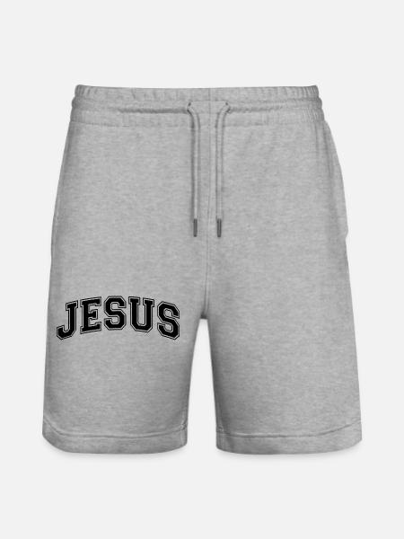 Jesus | Liebe | Glaube | Geschenk - Stanley/Stella Unisex Bio Joggingshorts Trainer - Grau meliert